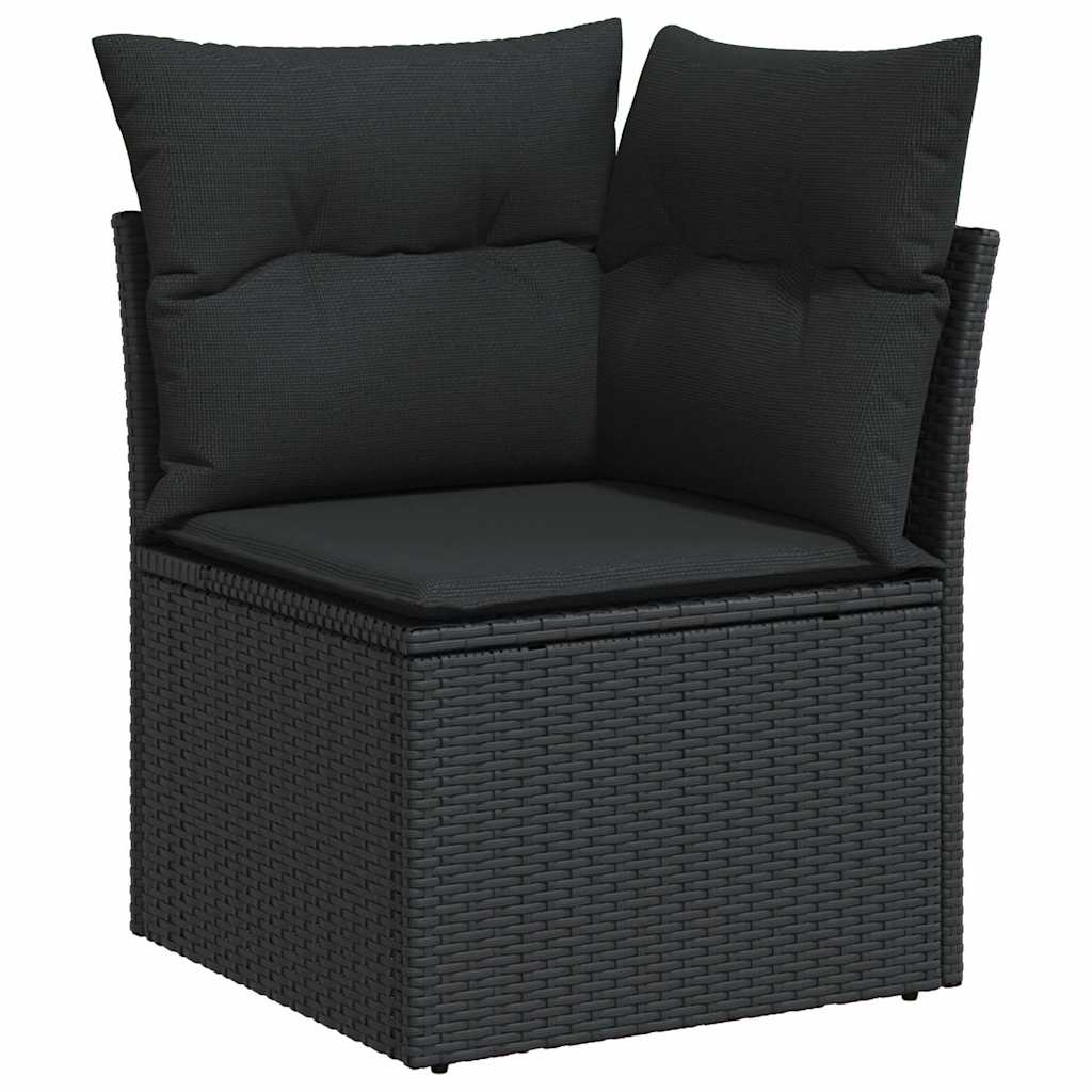 Set mobilier de grădină cu perne, 5 piese, negru, poliratan GartenMobel Dekor