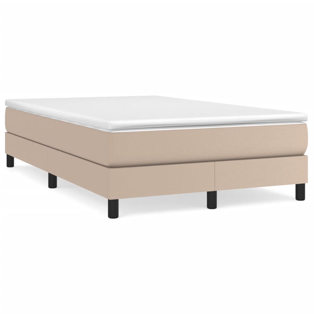 Pat box spring cu saltea, cappuccino, 120x190cm piele ecologică GartenMobel Dekor