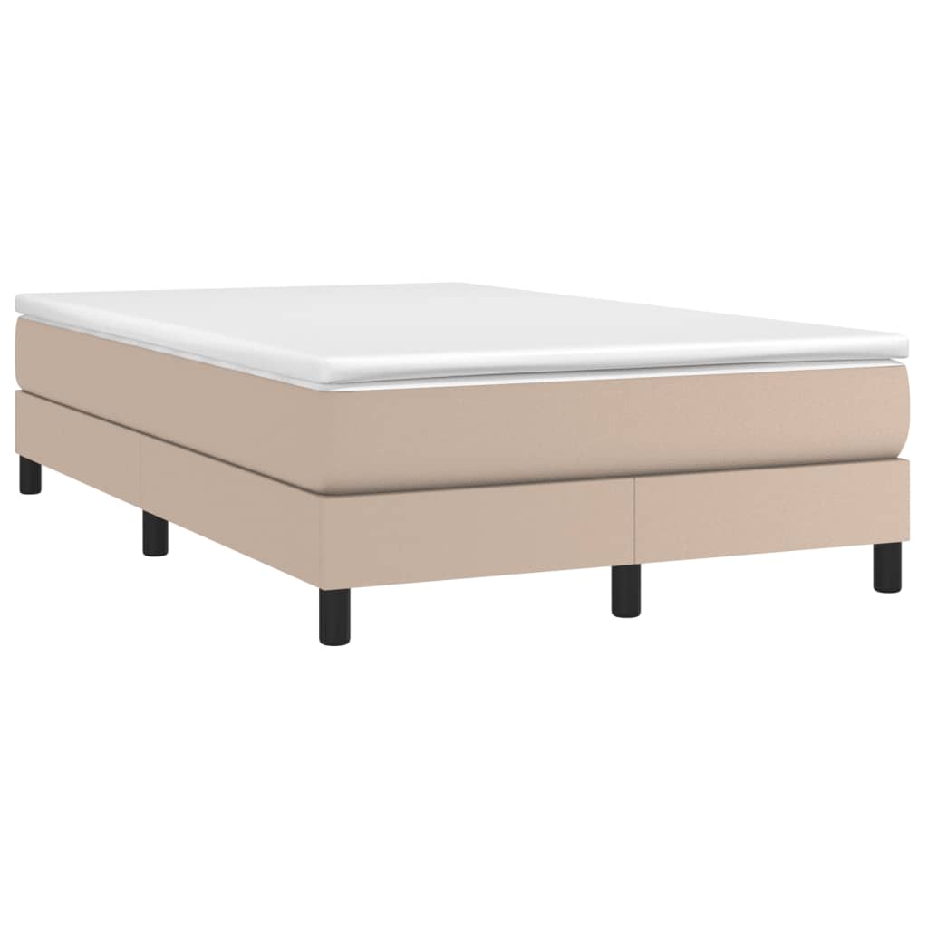 Pat box spring cu saltea, cappuccino, 120x190cm piele ecologică GartenMobel Dekor