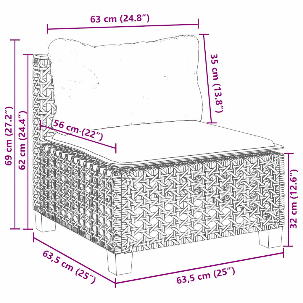 Set canapele de grădină, 7 piese, cu perne, bej, poliratan GartenMobel Dekor