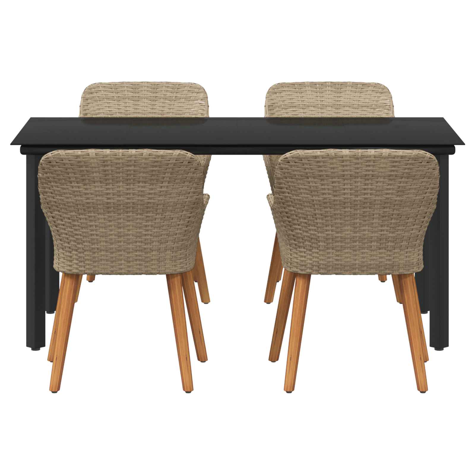 Set de masă pentru grădină cu pernă 5 pcs Bej poliratan GartenMobel Dekor