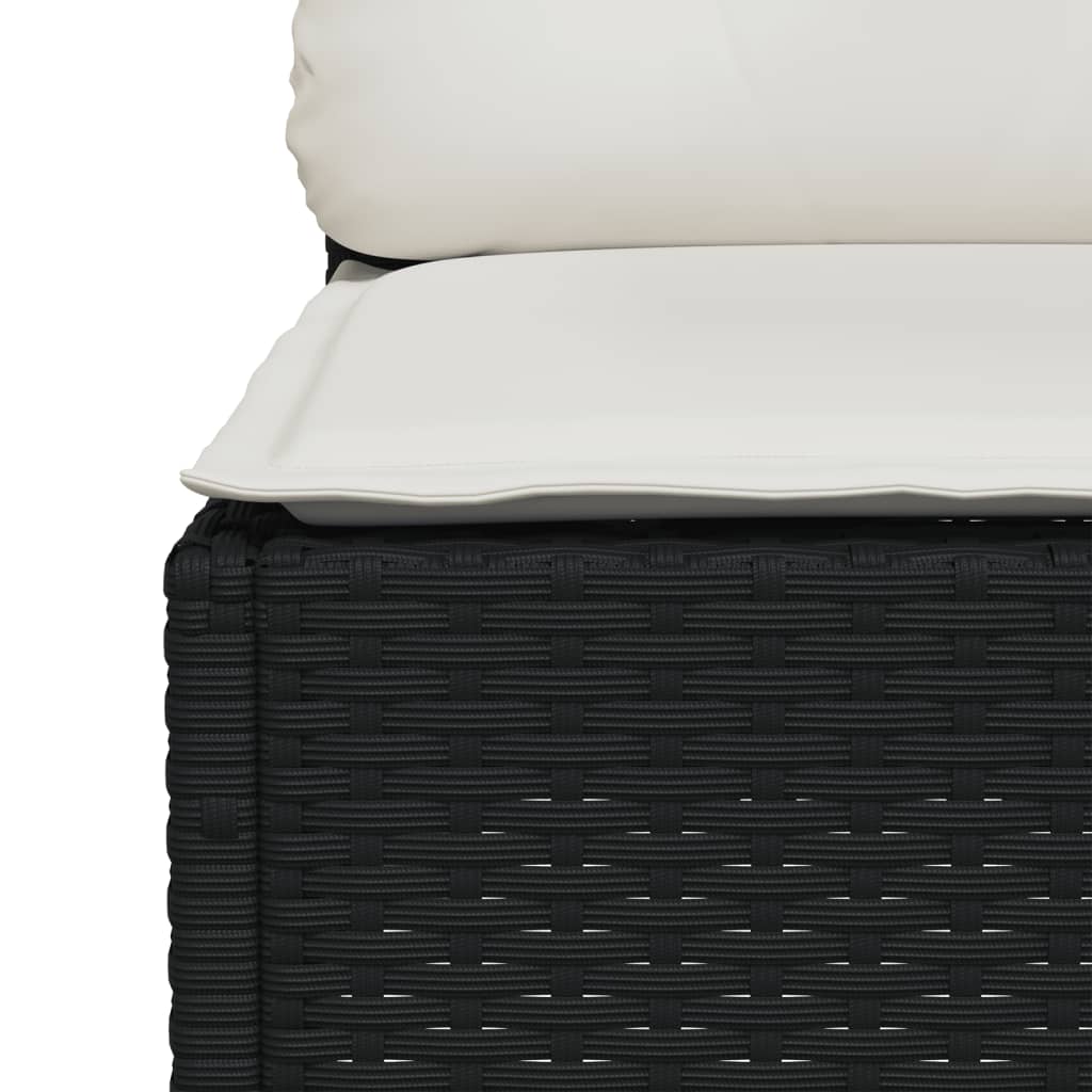 Set mobilier de grădină cu perne, 8 piese, negru, poliratan GartenMobel Dekor