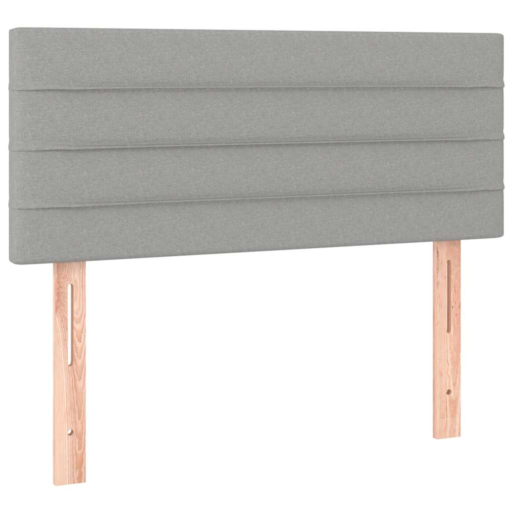 Pat cu arcuri, saltea și LED, gri deschis, 120x190 cm, textil GartenMobel Dekor