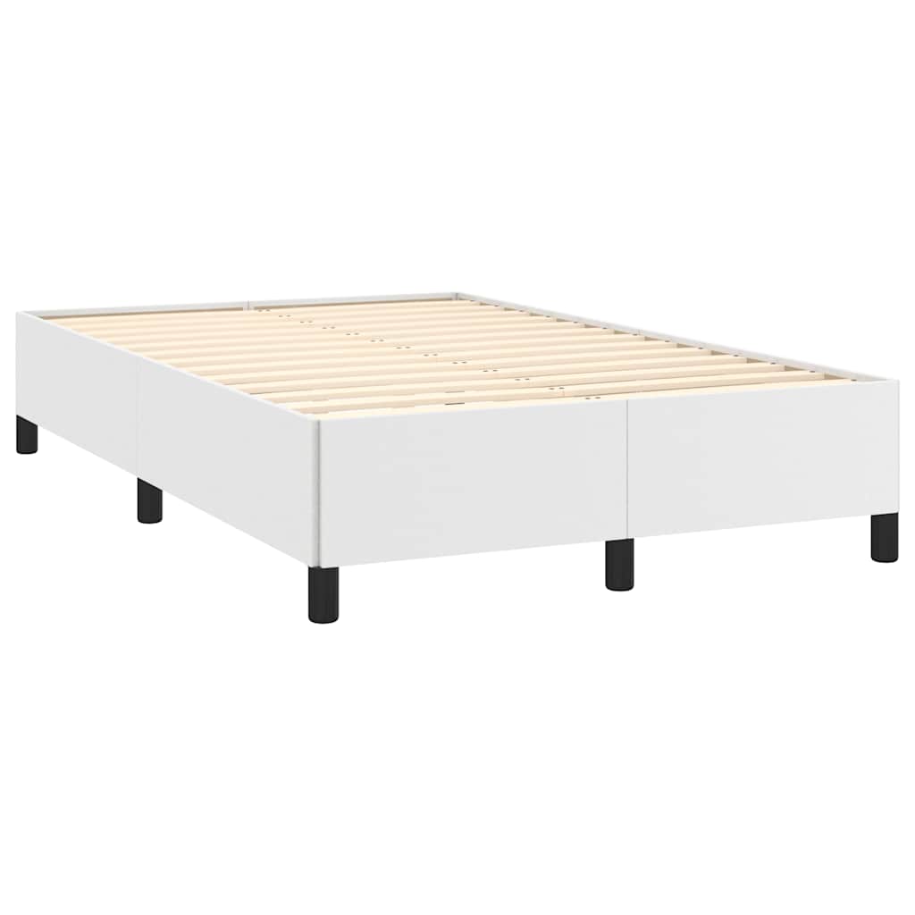 Pat box spring cu saltea, alb, 120x190 cm, piele ecologică GartenMobel Dekor