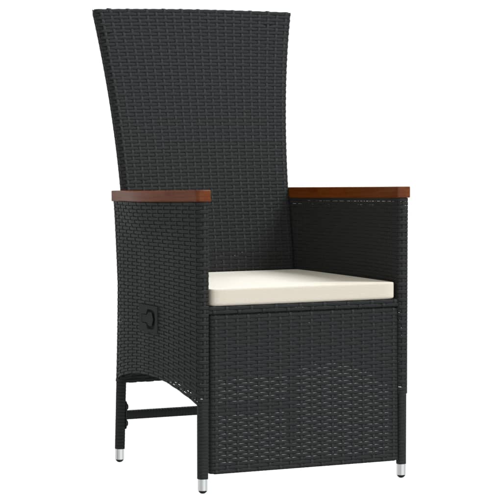 Set mobilier de exterior cu perne, 11 piese, negru, poliratan GartenMobel Dekor