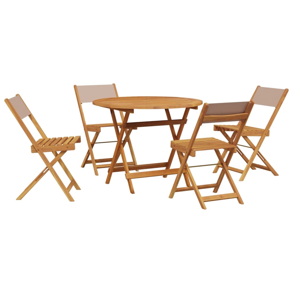 Set mobilier de grădină 5 piese textil taupe/lemn masiv GartenMobel Dekor