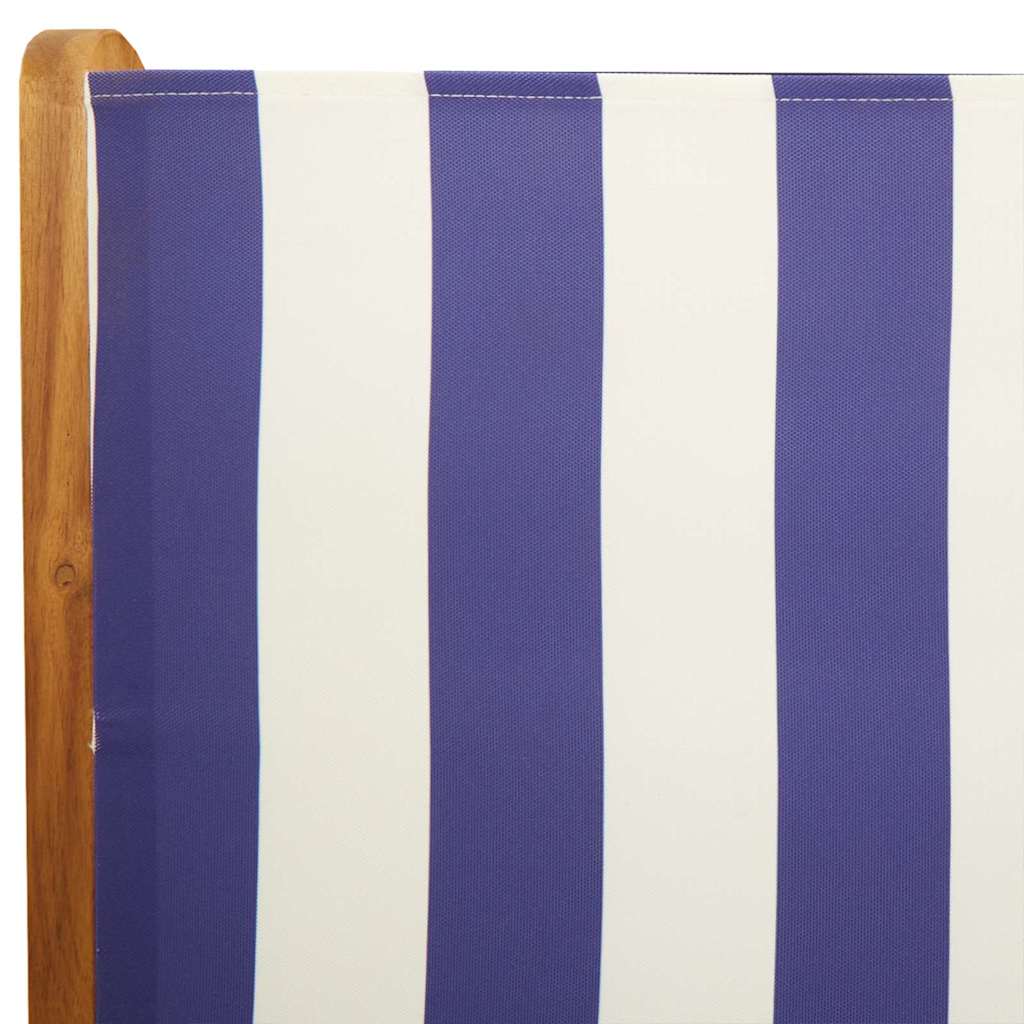 Set mobilier de grădină 7 piese textil albastru alb/lemn masiv GartenMobel Dekor