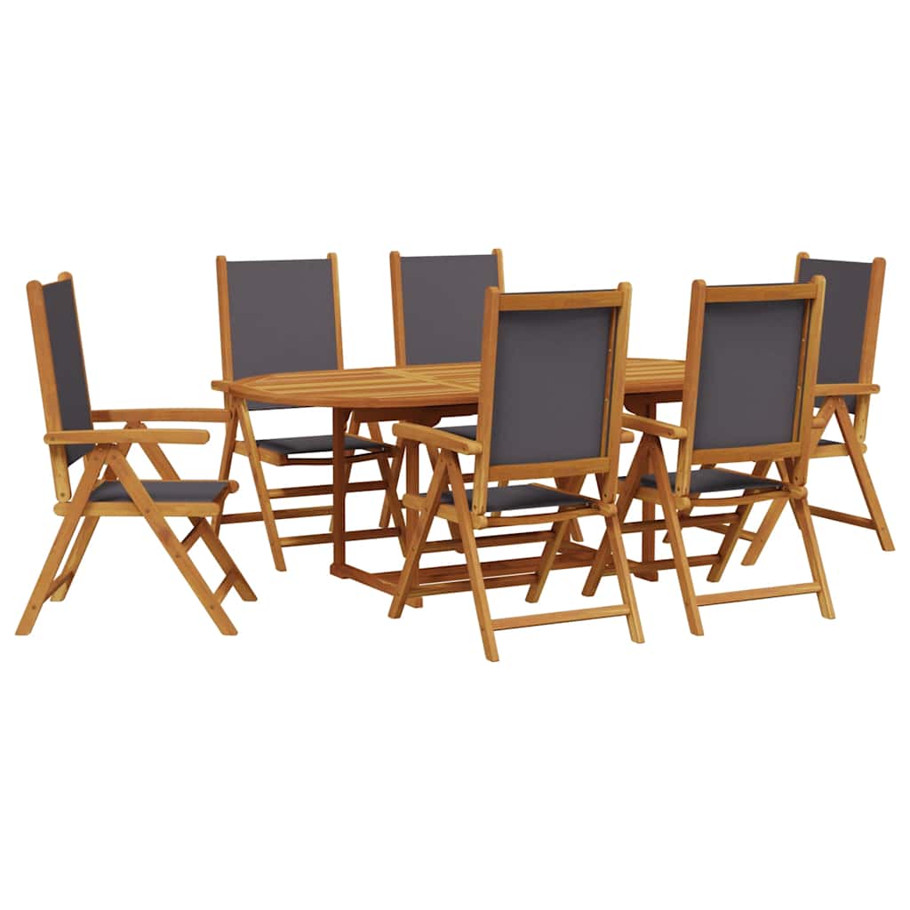 Set mobilier de grădină 7 piese textil antracit/lemn masiv GartenMobel Dekor