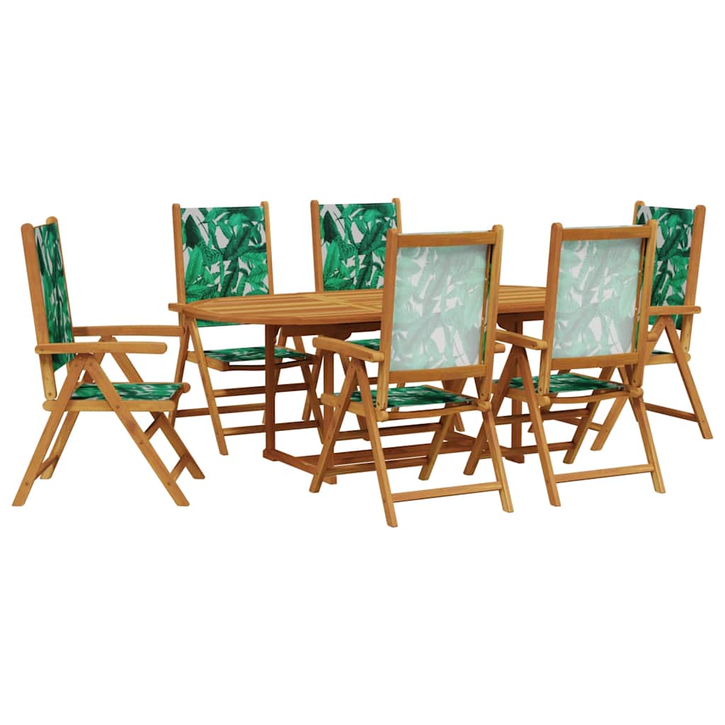 Set mobilier de grădină 7 piese textil model frunze/lemn masiv GartenMobel Dekor