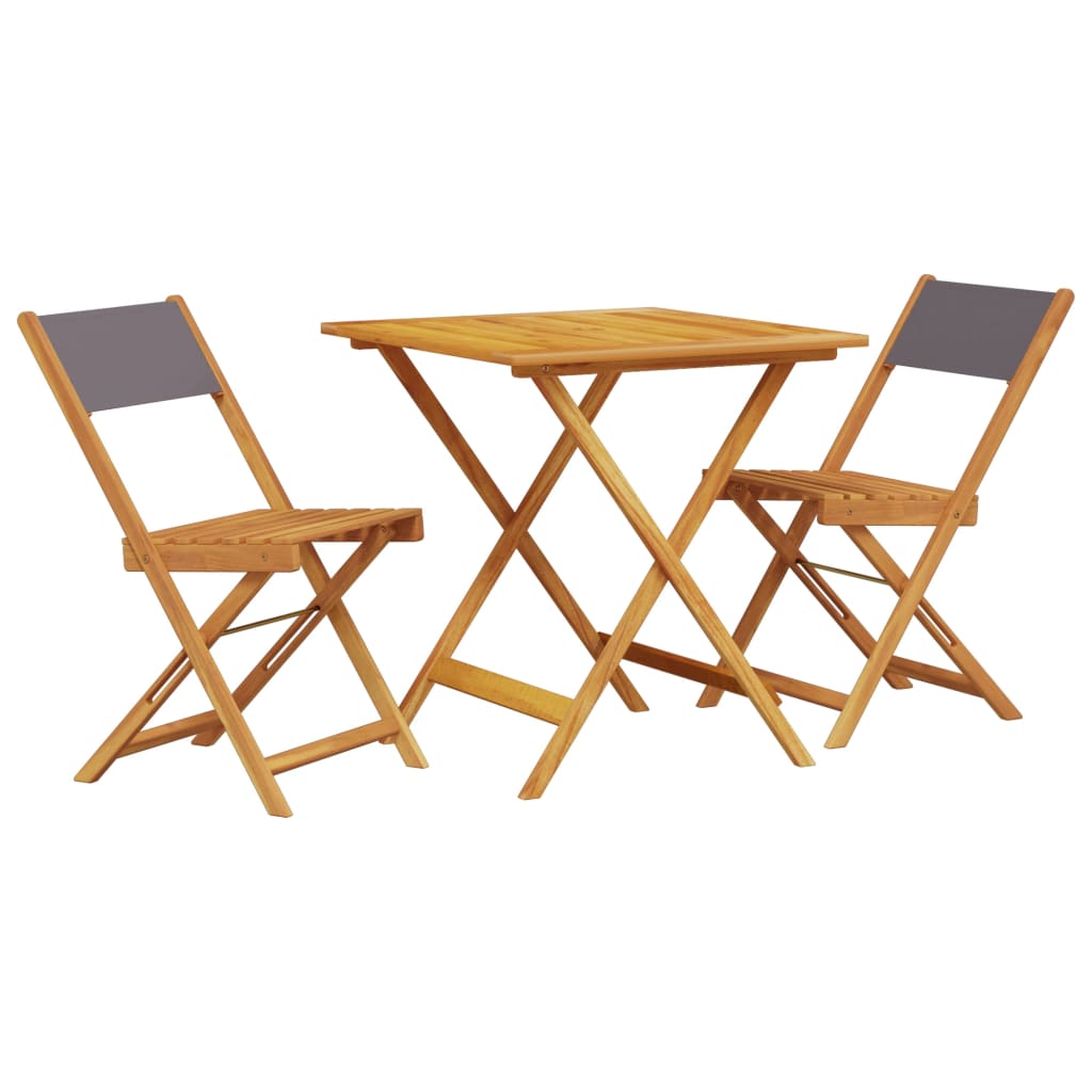 Set mobilier bistro, 3 piese, textil antracit/lemn masiv GartenMobel Dekor