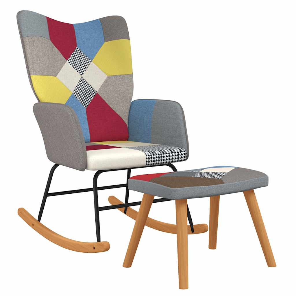 Scaun balansoar cu taburet, mozaic, material textil GartenMobel Dekor