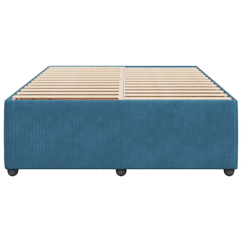 Cadru de pat, albastru, 160x200 cm, catifea GartenMobel Dekor