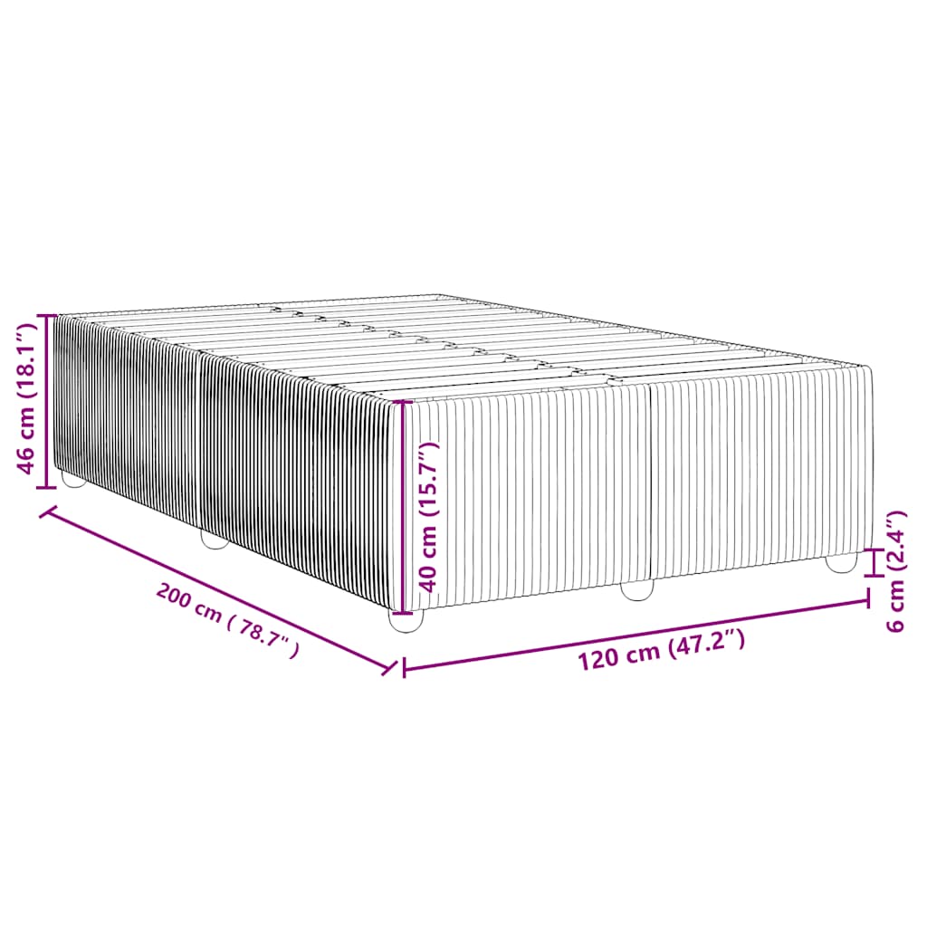 Cadru de pat fără saltea, crem, 120x200 cm, textil GartenMobel Dekor