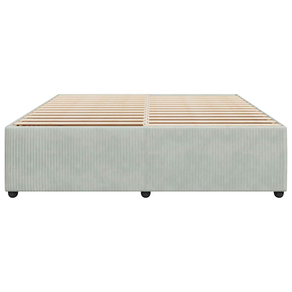 Cadru de pat fără saltea, gri deschis, 200x200 cm, catifea GartenMobel Dekor