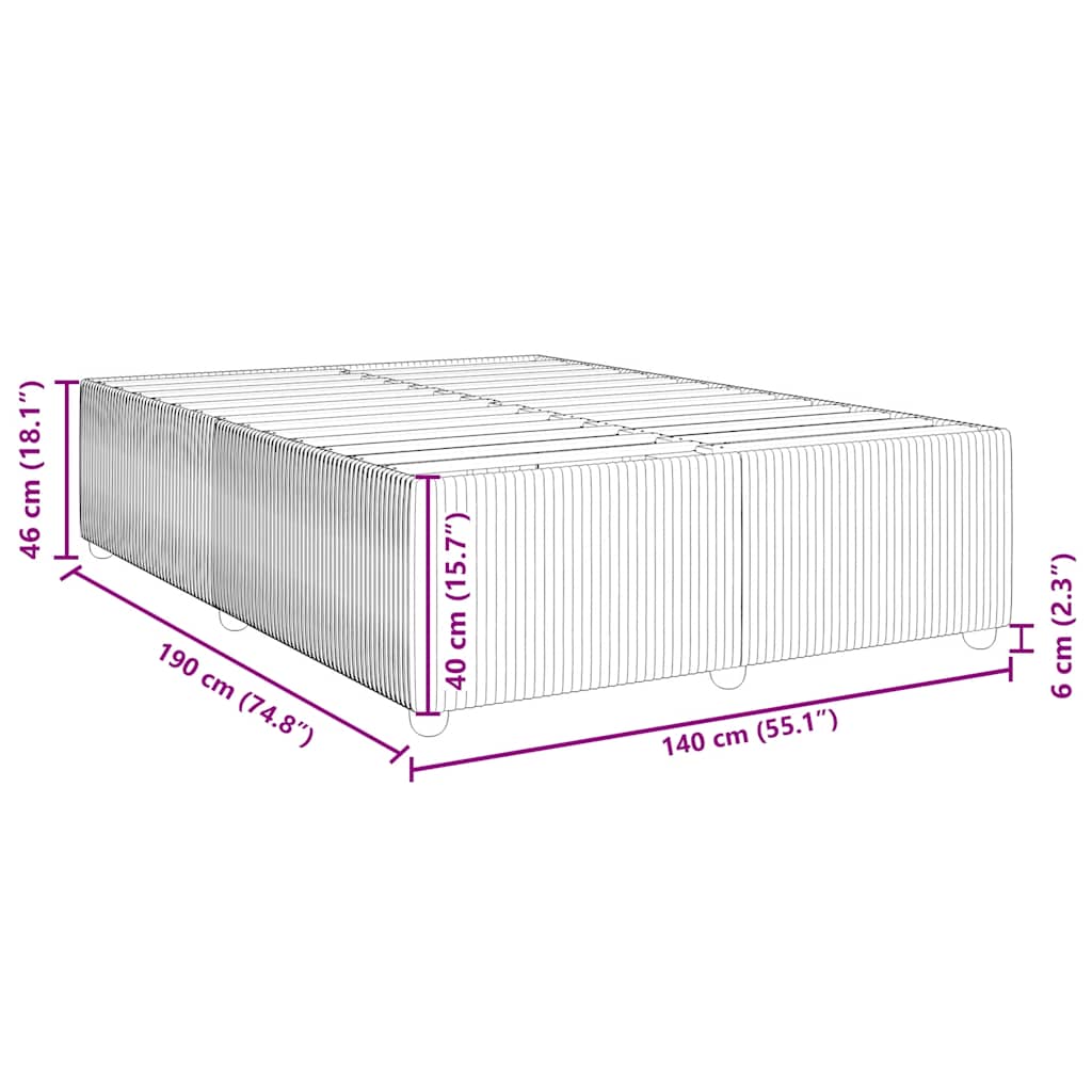 Cadru de pat fără saltea, verde închis, 140x190 cm, catifea GartenMobel Dekor