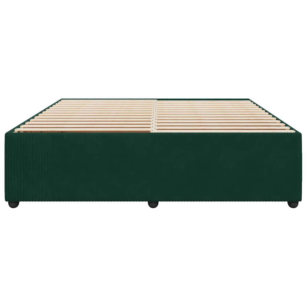 Cadru de pat fără saltea, verde închis, 200x200 cm, catifea GartenMobel Dekor