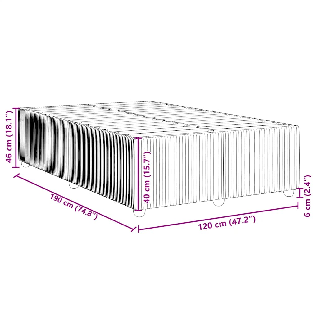 Cadru de pat fără saltea verde închis 120x190 cm catifea GartenMobel Dekor