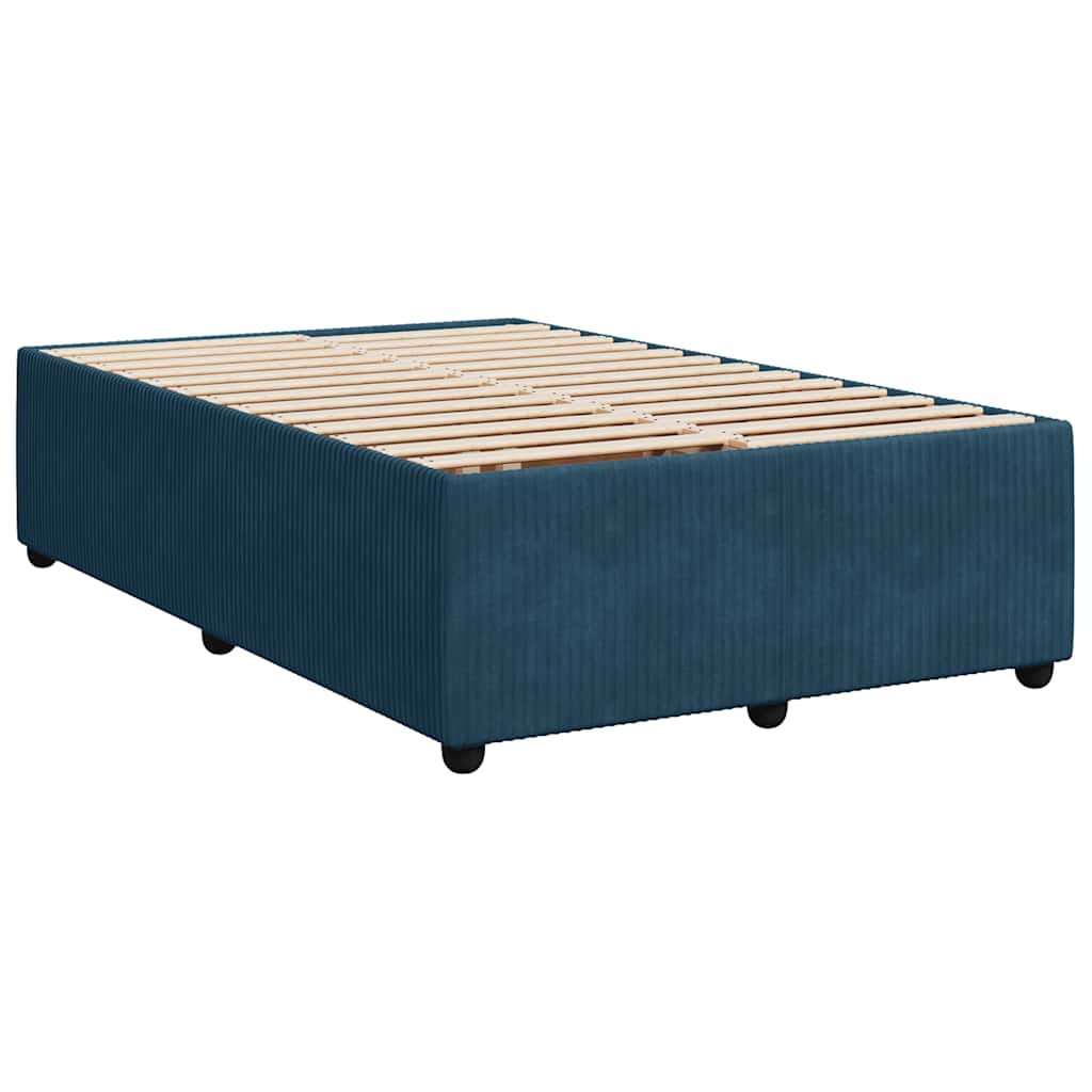 Pat box spring cu saltea, albastru închis, 120x190 cm, catifea GartenMobel Dekor