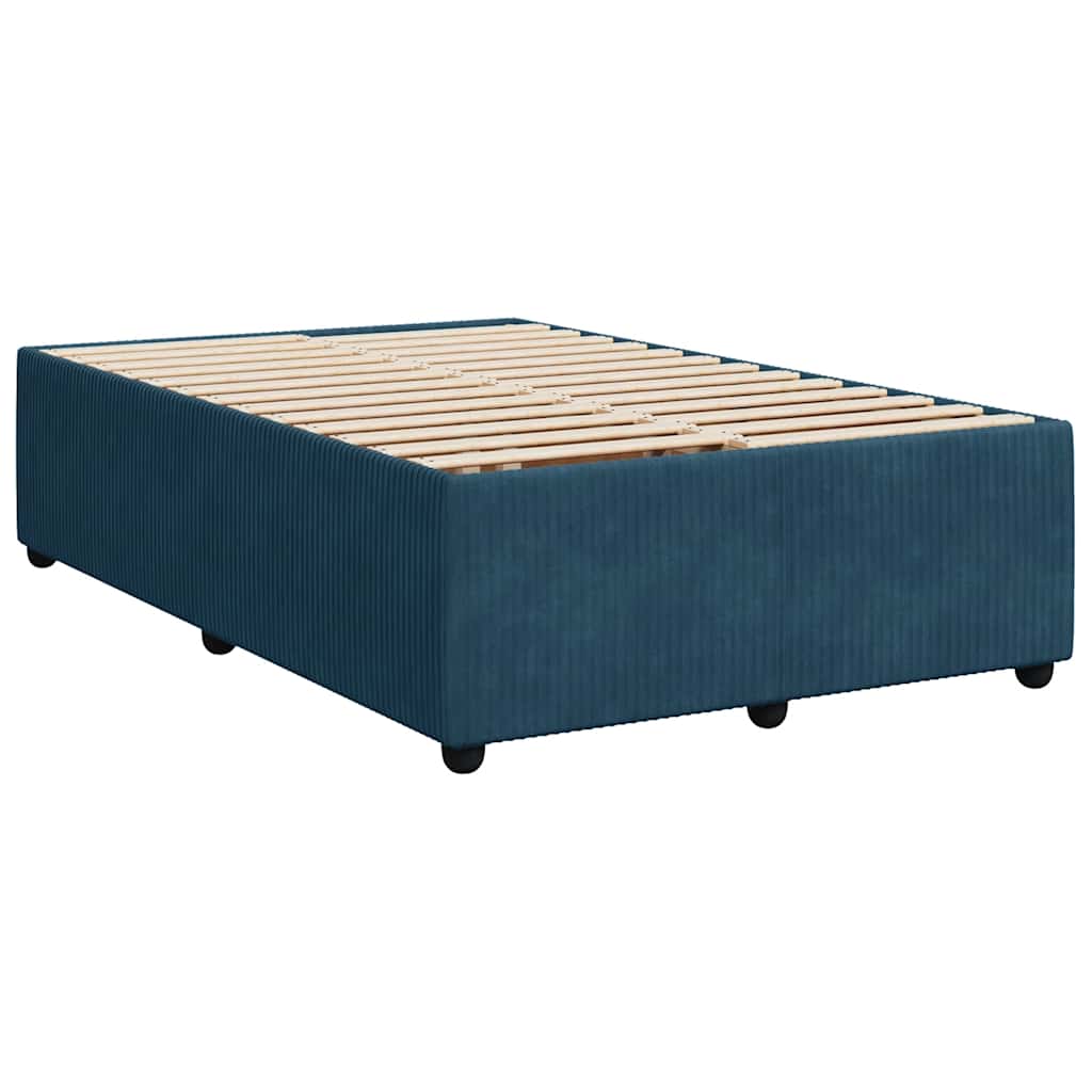 Pat box spring cu saltea, albastru închis, 120x190 cm, catifea GartenMobel Dekor