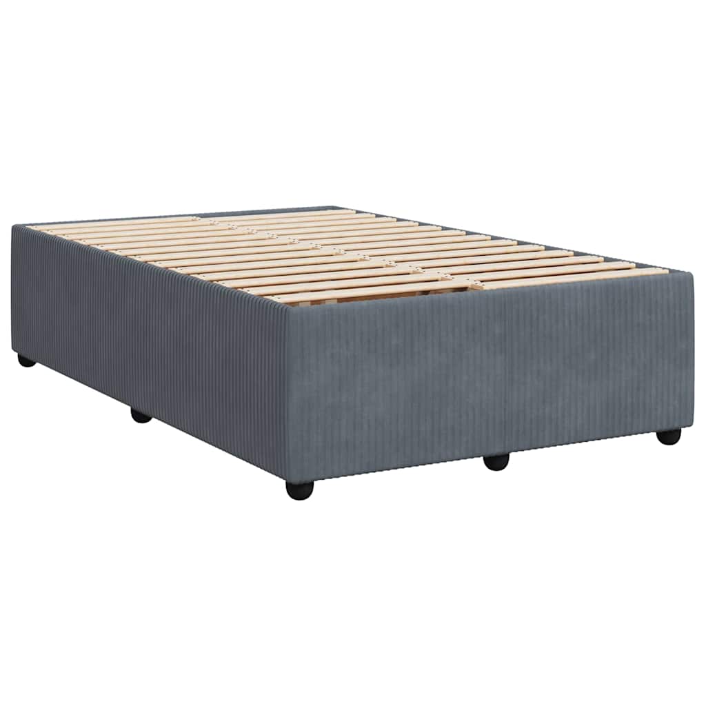 Pat box spring cu saltea, gri închis, 120x190 cm, catifea GartenMobel Dekor