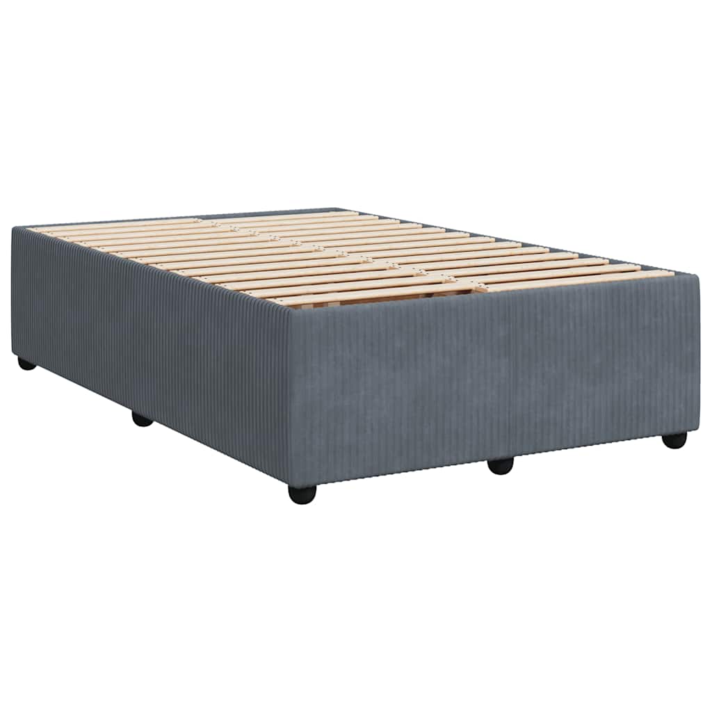Pat box spring cu saltea, gri închis, 120x200 cm, catifea GartenMobel Dekor