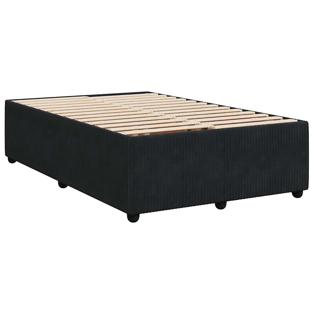 Pat box spring cu saltea, negru, 120x190 cm, catifea GartenMobel Dekor