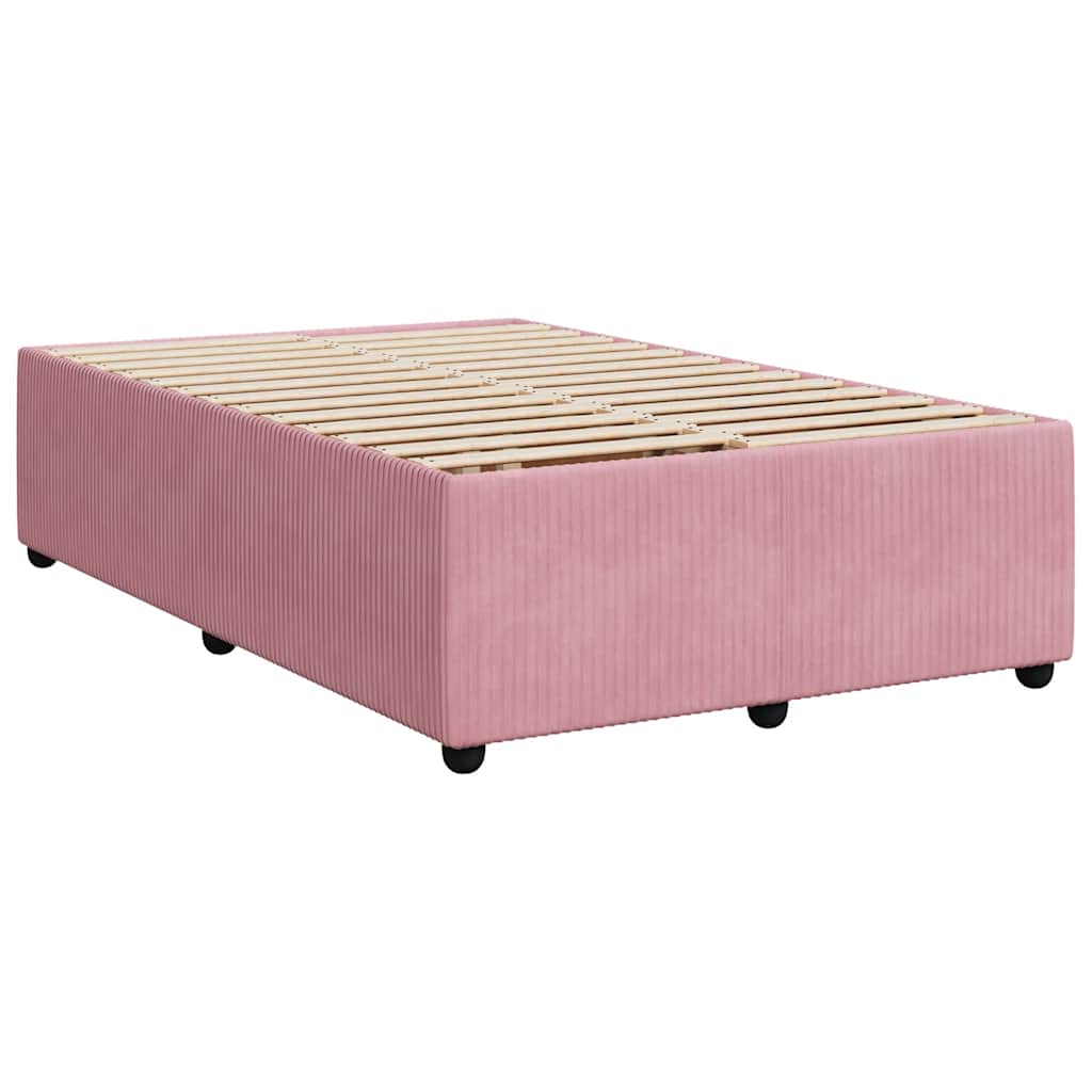 Pat box spring cu saltea, roz, 120x200 cm, catifea GartenMobel Dekor