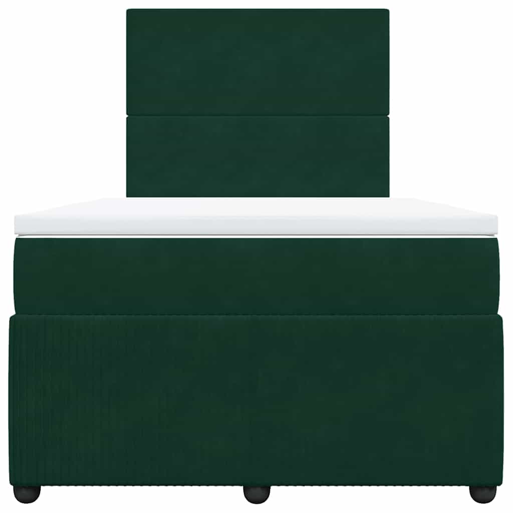 Pat box spring cu saltea, verde închis, 120x190 cm, catifea GartenMobel Dekor