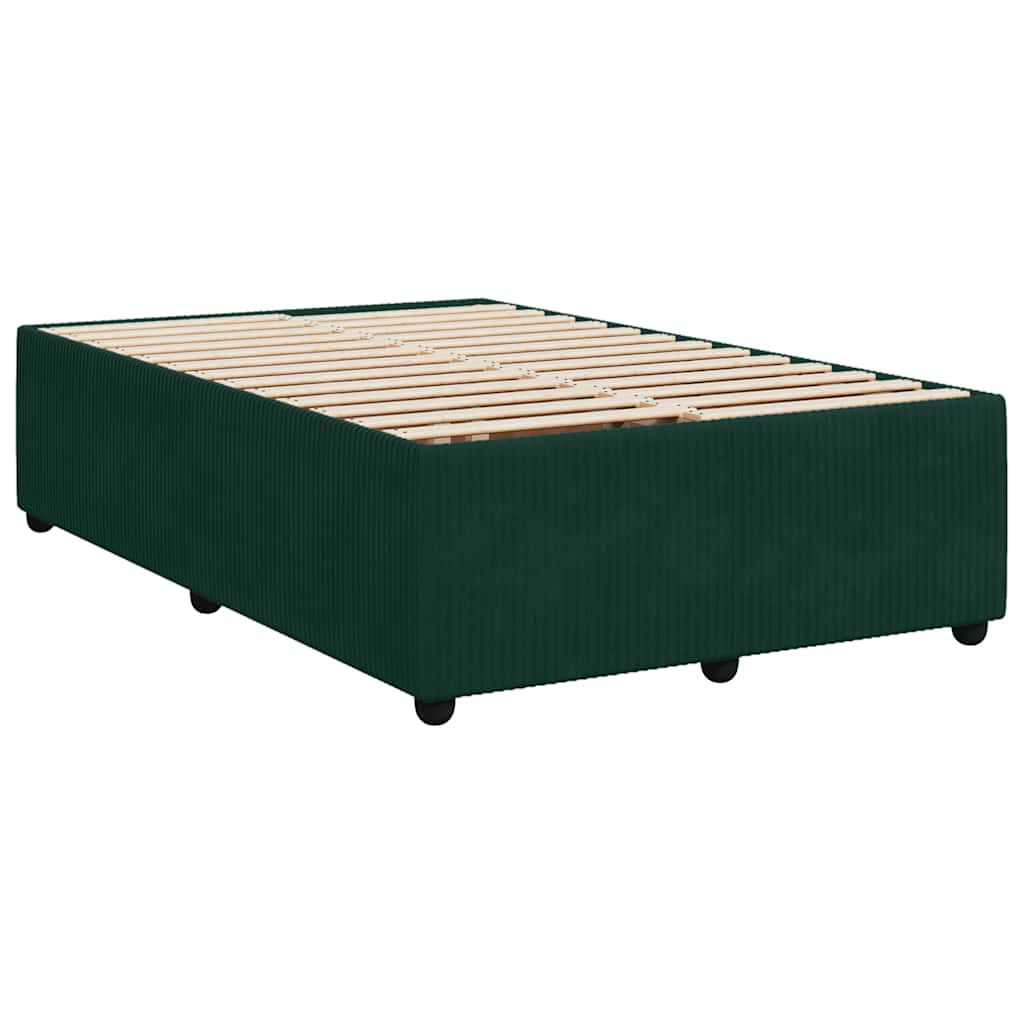 Pat box spring cu saltea, verde închis, 120x200 cm, catifea GartenMobel Dekor