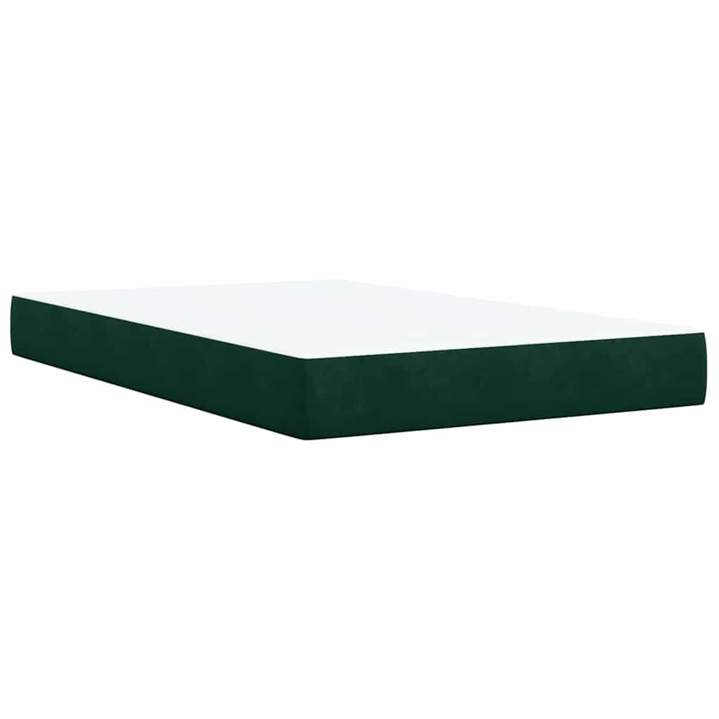 Pat box spring cu saltea, verde închis, 120x200 cm, catifea GartenMobel Dekor
