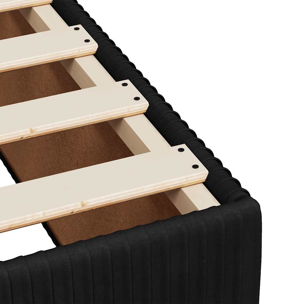 Pat box spring cu saltea, negru, 140x200 cm, catifea GartenMobel Dekor