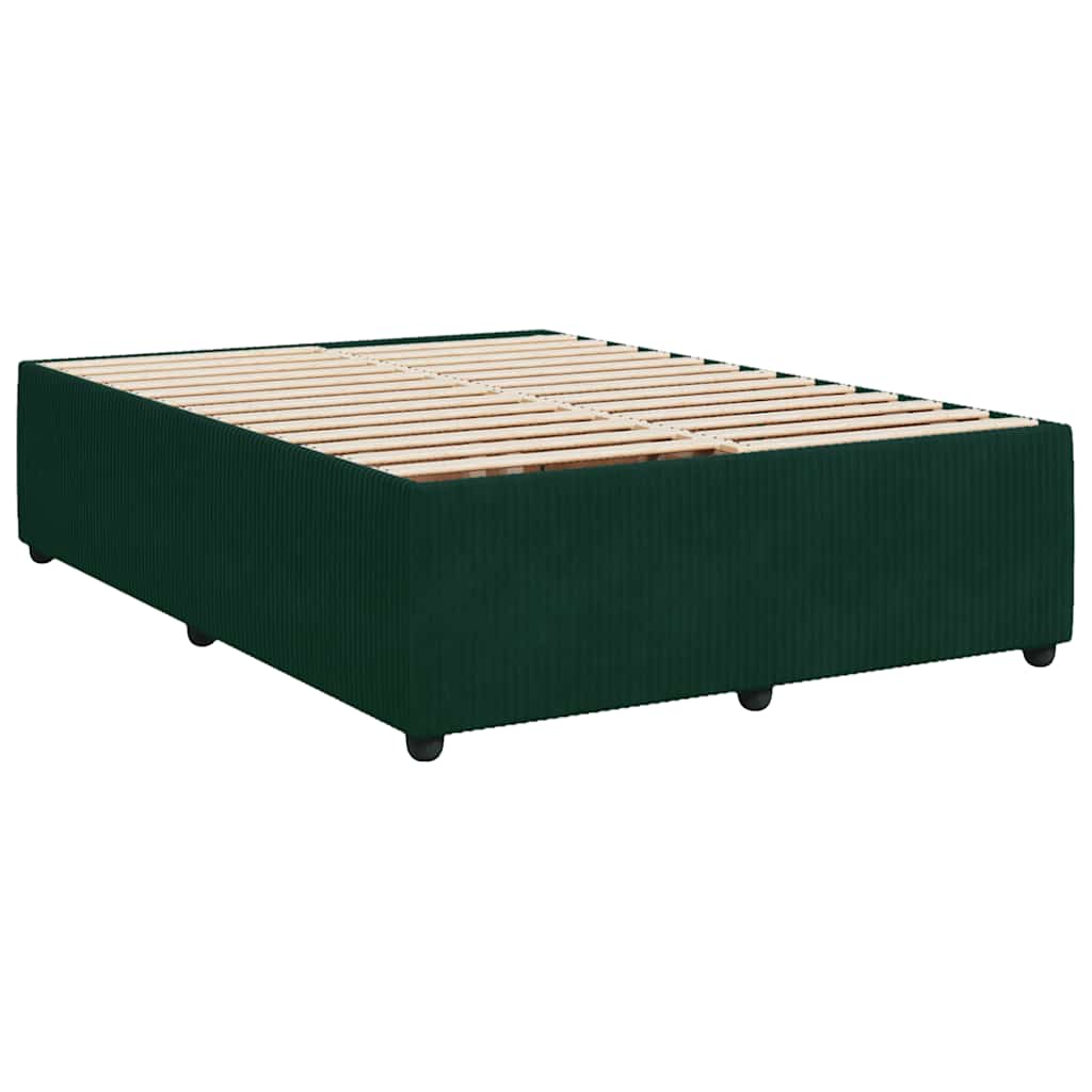 Pat box spring cu saltea, verde închis, 140x190 cm, catifea GartenMobel Dekor