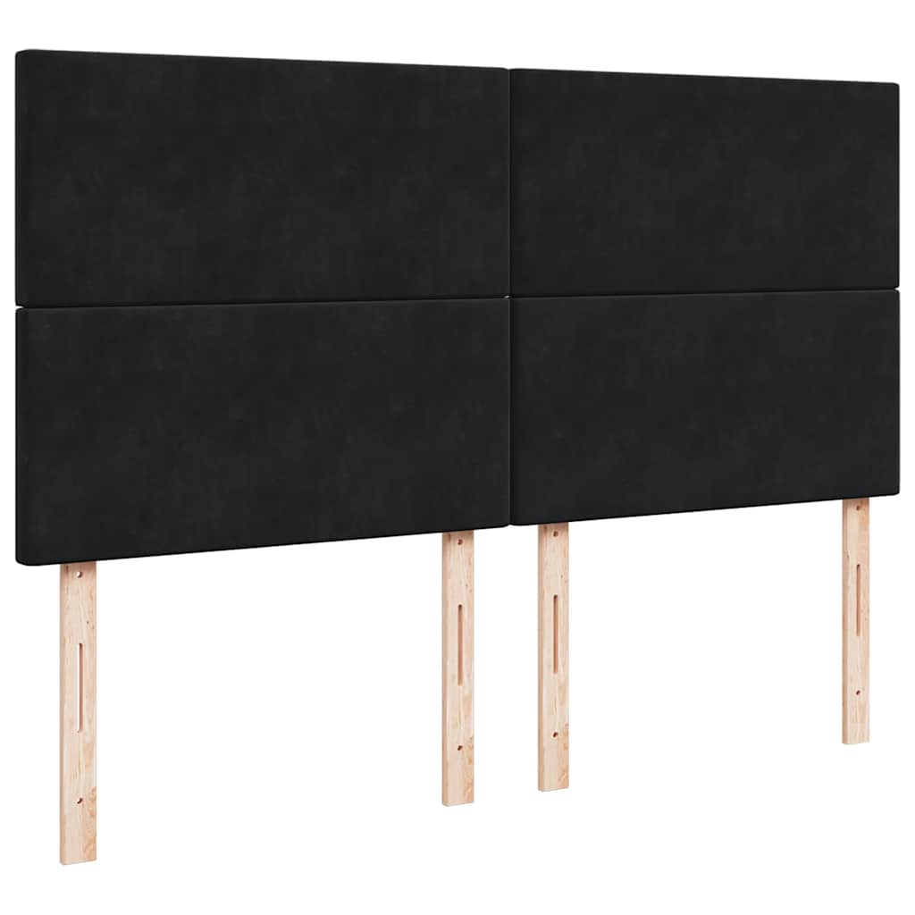 Pat box spring cu saltea, negru, 200x200 cm, catifea GartenMobel Dekor
