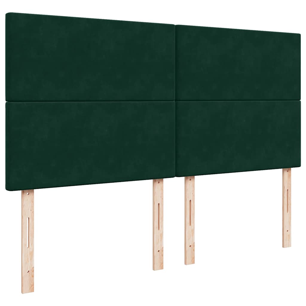 Pat box spring cu saltea, verde închis, 200x200 cm, catifea GartenMobel Dekor