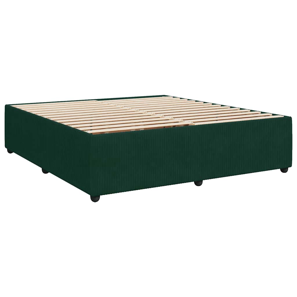 Pat box spring cu saltea, verde închis, 200x200 cm, catifea GartenMobel Dekor