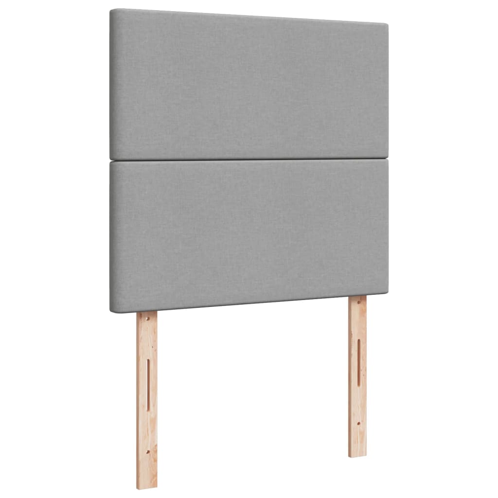 Pat box spring cu saltea, gri deschis, 90x190 cm, textil GartenMobel Dekor