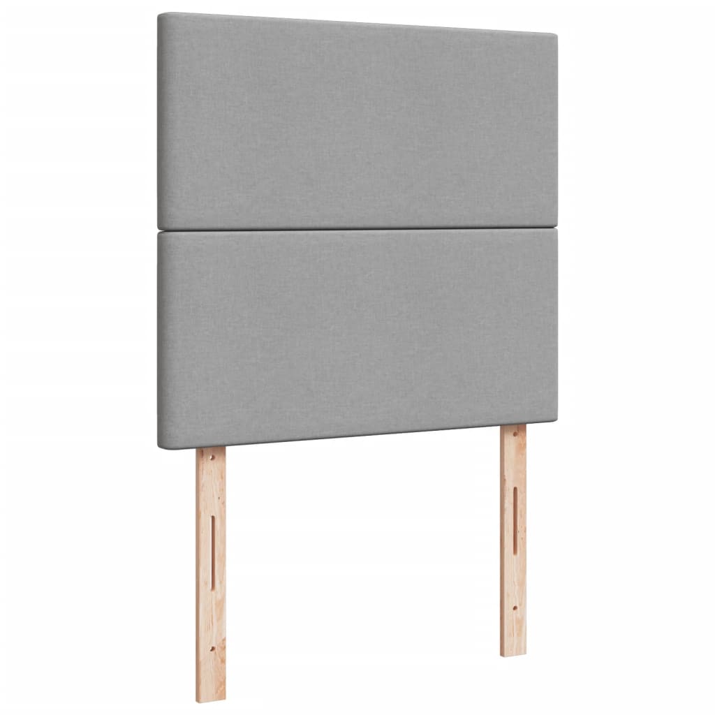 Pat continental cu saltea, gri deschis, 80x200 cm, textil GartenMobel Dekor