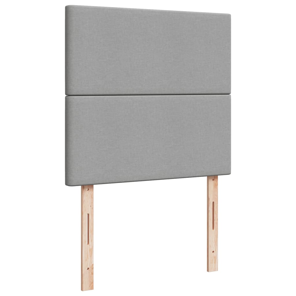 Pat box spring cu saltea, gri deschis, 90x200 cm, textil GartenMobel Dekor