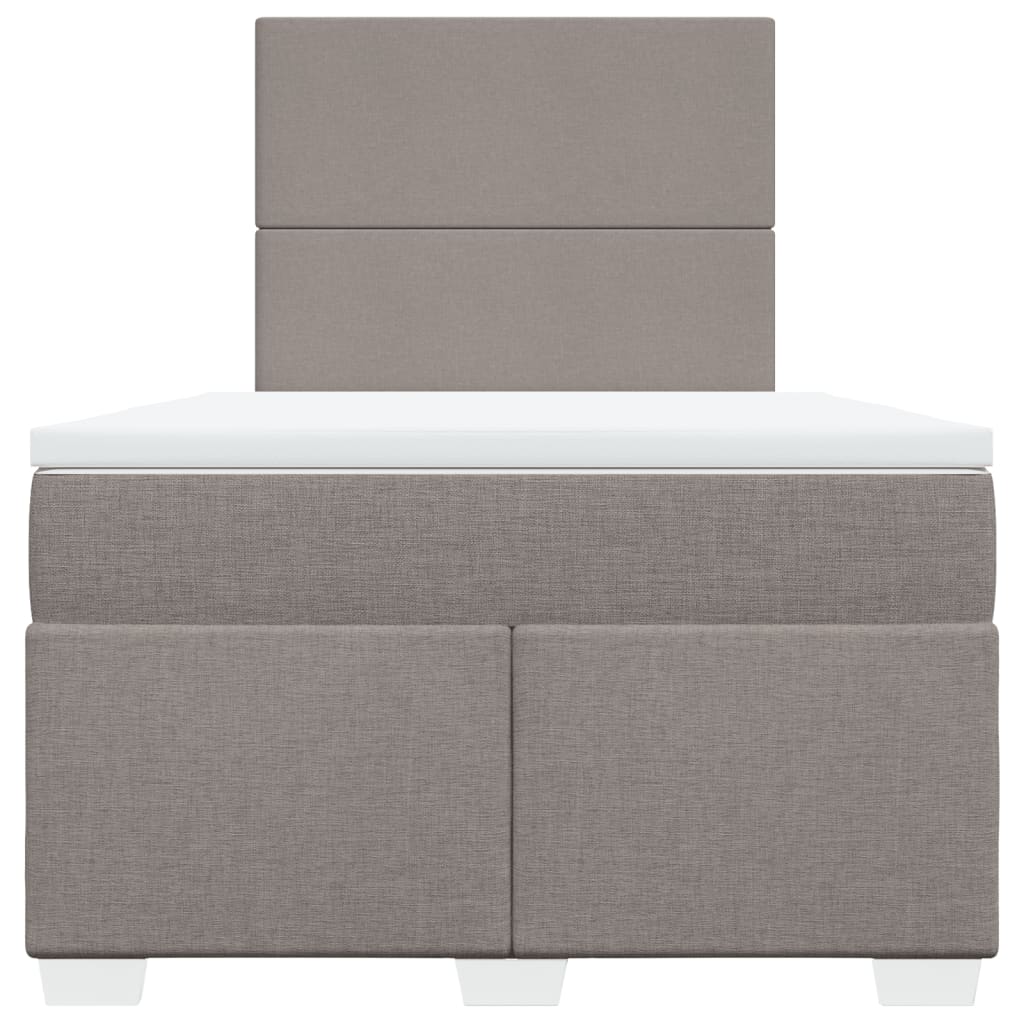 Pat box spring cu saltea, taupe, 120x190 cm material textil GartenMobel Dekor