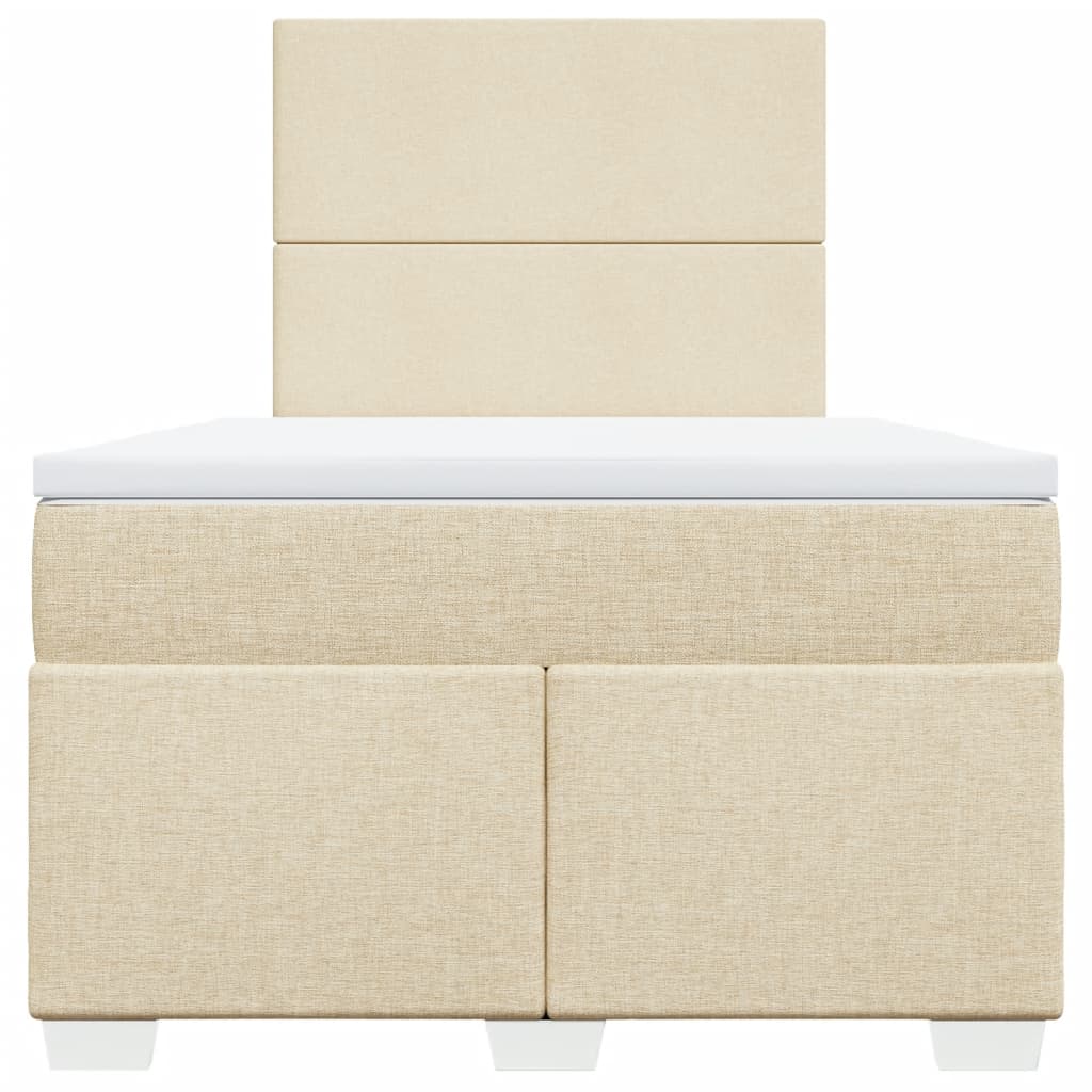 Pat box spring cu saltea, crem, 120x200 cm, textil GartenMobel Dekor