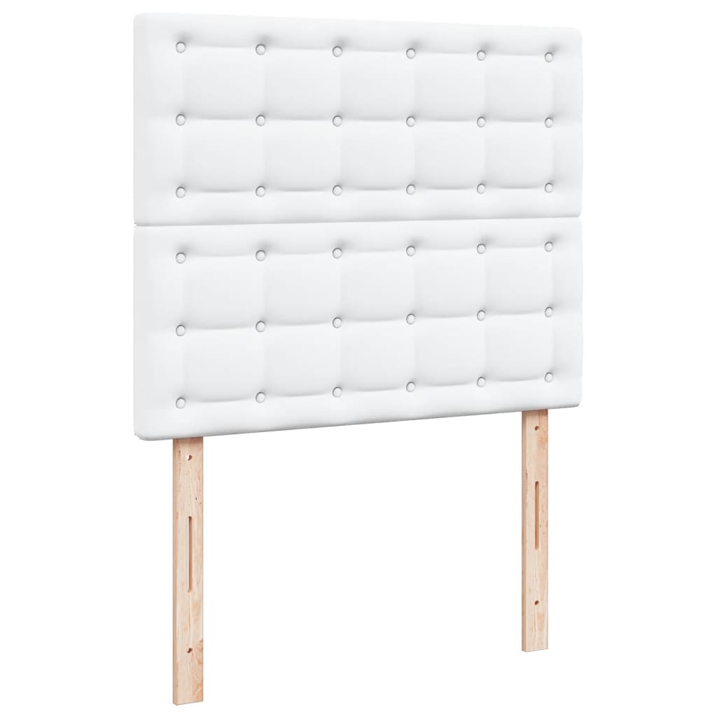Pat box spring cu saltea, alb, 120x190 cm, piele ecologică GartenMobel Dekor