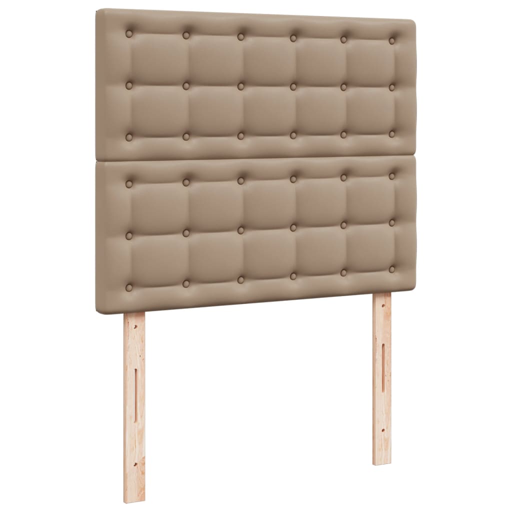 Pat box spring cu saltea, cappuccino, 120x190cm piele ecologică GartenMobel Dekor