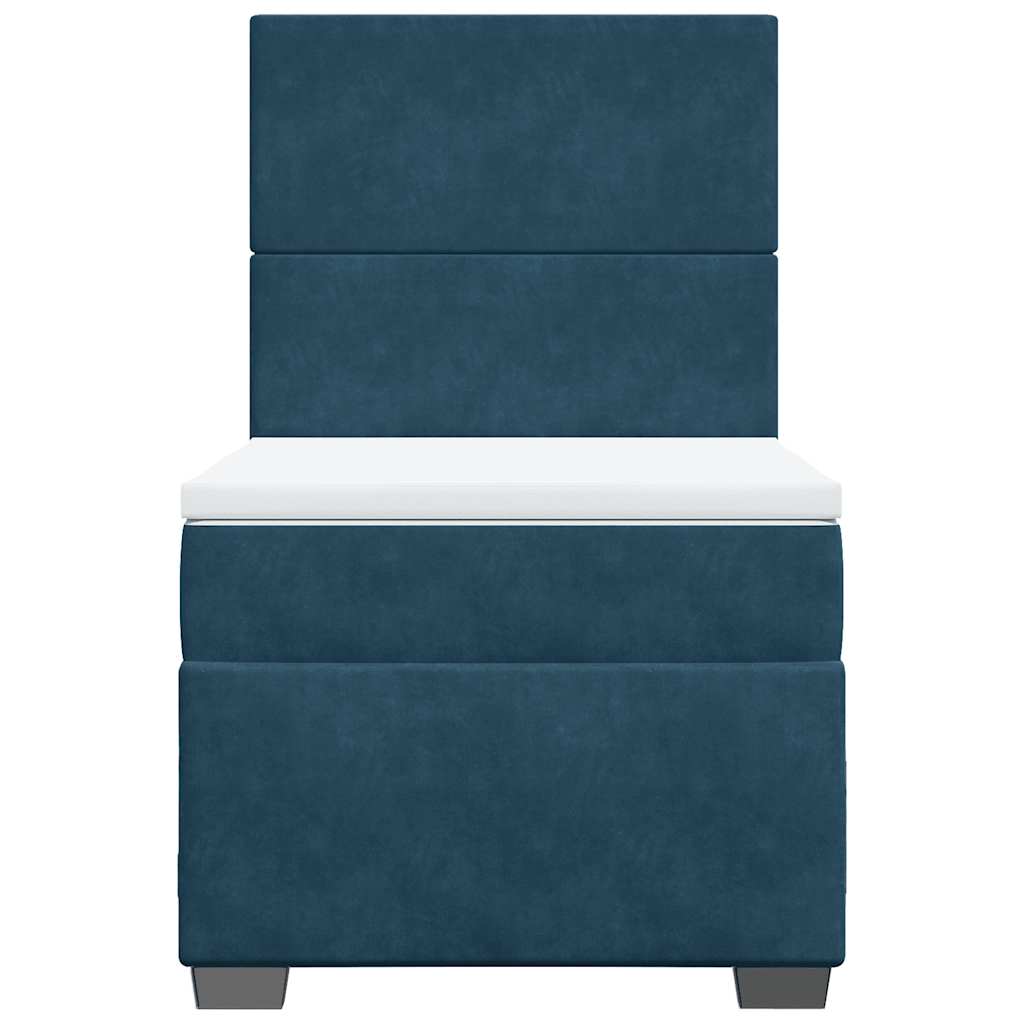 Pat continental cu saltea, albastru, 80x200 cm, catifea GartenMobel Dekor