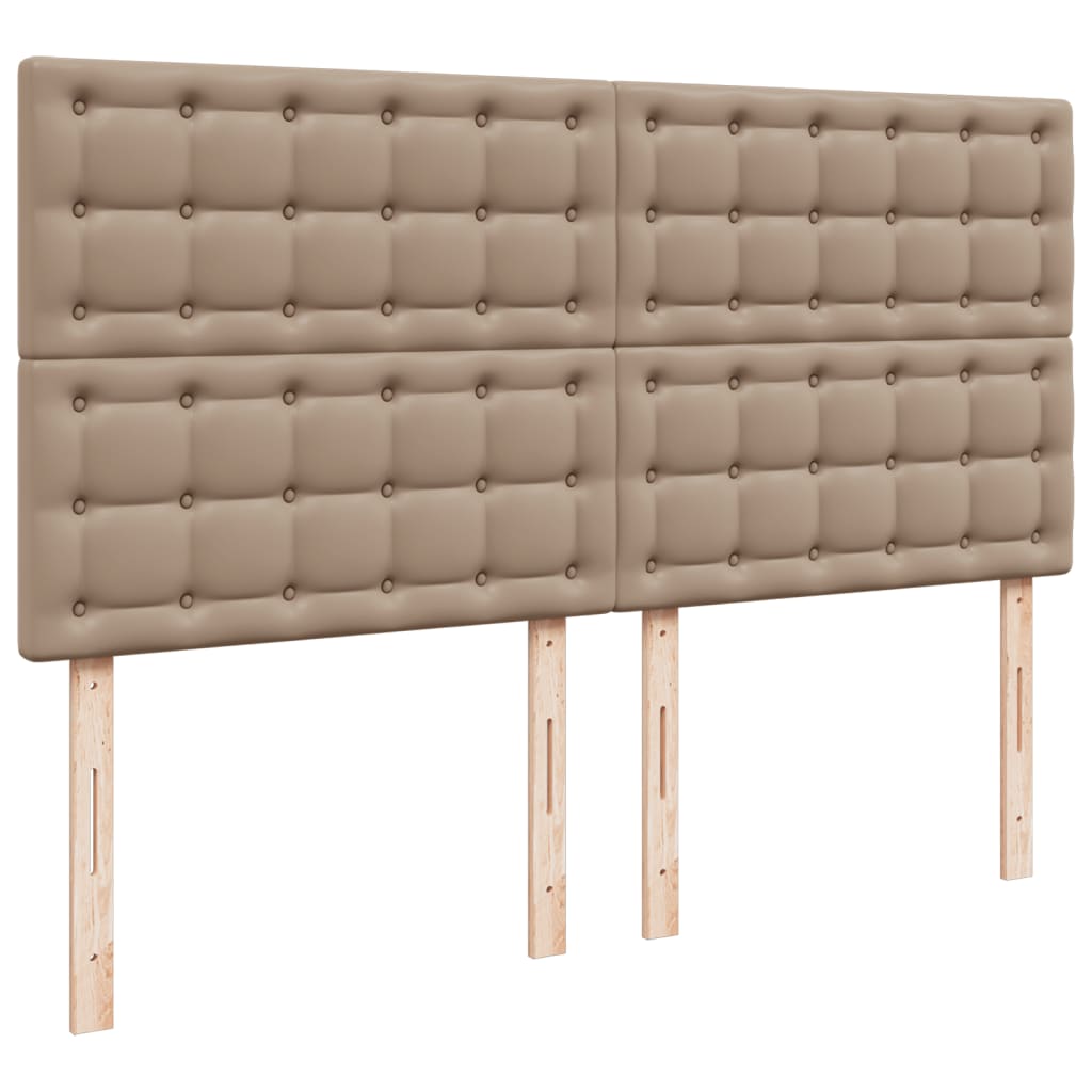 Pat continental cu saltea, cappuccino, 200x200 cm, piele eco GartenMobel Dekor