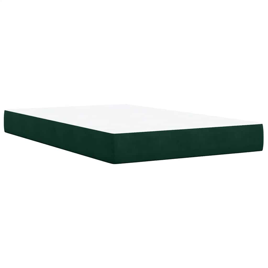 Pat box spring cu saltea, verde închis, 120x190 cm, catifea GartenMobel Dekor
