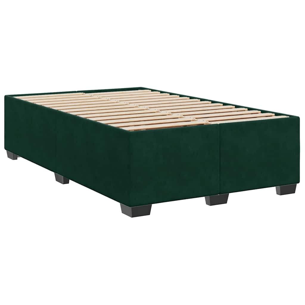 Pat box spring cu saltea, verde închis, 120x190 cm, catifea GartenMobel Dekor