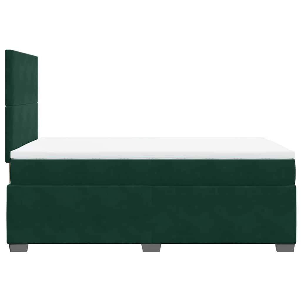 Pat box spring cu saltea, verde închis, 120x190 cm, catifea GartenMobel Dekor