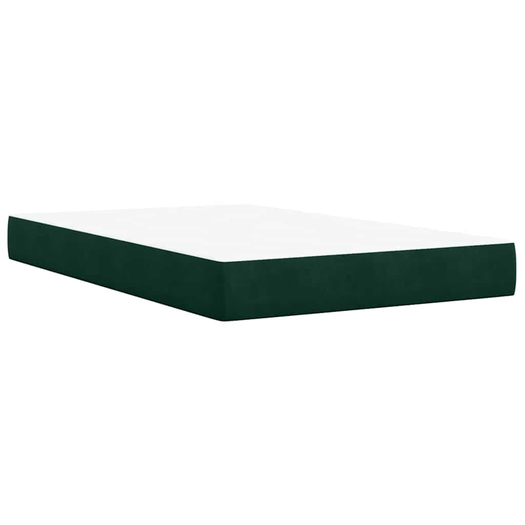 Pat box spring cu saltea, verde închis, 120x200 cm, catifea GartenMobel Dekor
