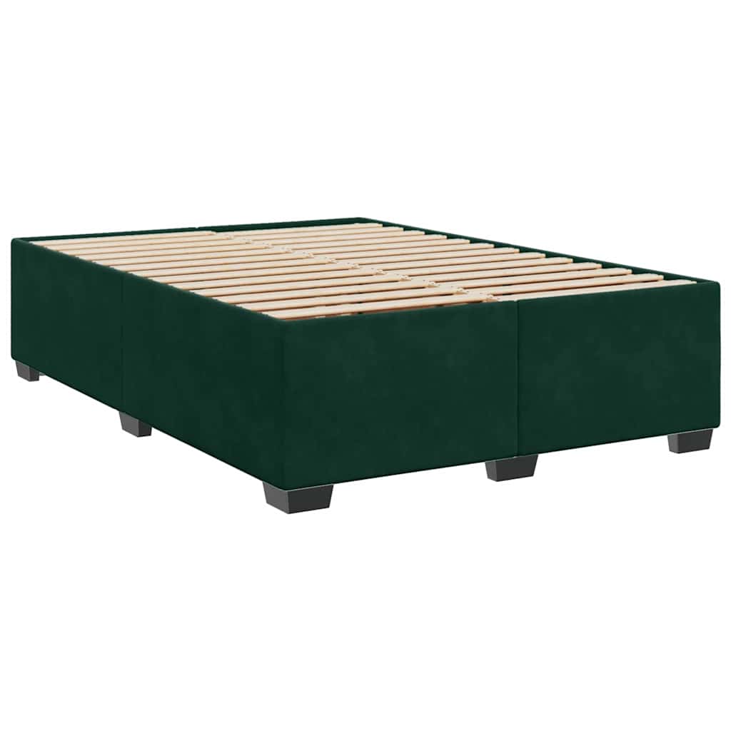 Pat box spring cu saltea, verde închis, 140x190 cm, catifea GartenMobel Dekor