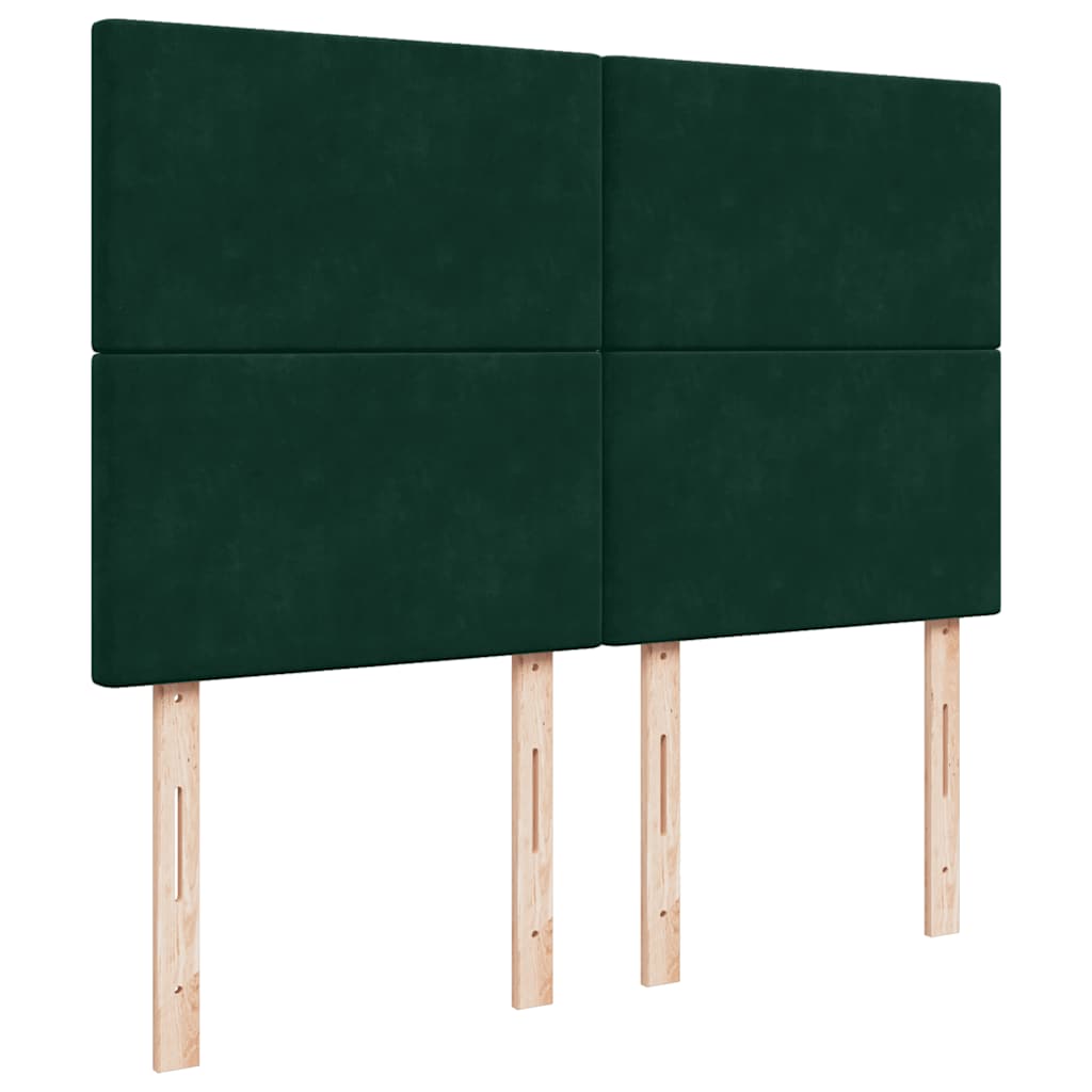 Pat box spring cu saltea, verde închis, 140x200 cm, catifea GartenMobel Dekor